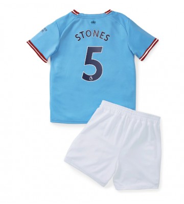 Manchester City John Stones #5 Hjemmedraktsett Barn 2022-23 Kortermet (+ Korte bukser)
